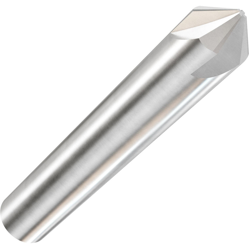 Accupro Chamfer Mill: 1/2" Dia, 1/2" Shank Dia, 60 deg, 4 Flute, Solid Carbide, Single End - E599943860