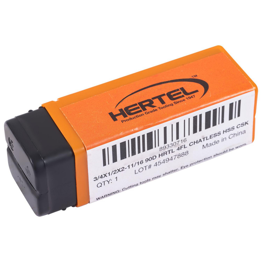 Hertel Countersink: 3/4" Head Dia, 90.00 deg Included Angle, 4 Flute, High-Speed Steel, Right Hand Cut - GX89330716