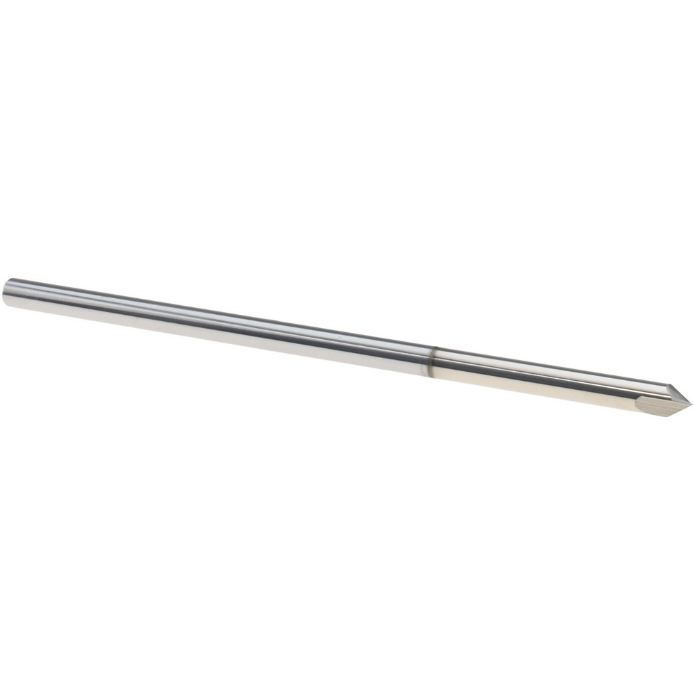 Harvey Tool Chamfer Mill: 3/8" Dia, 3/8" Shank Dia, 60 deg, 3 Flute, Solid Carbide, Single End - 18430-C8