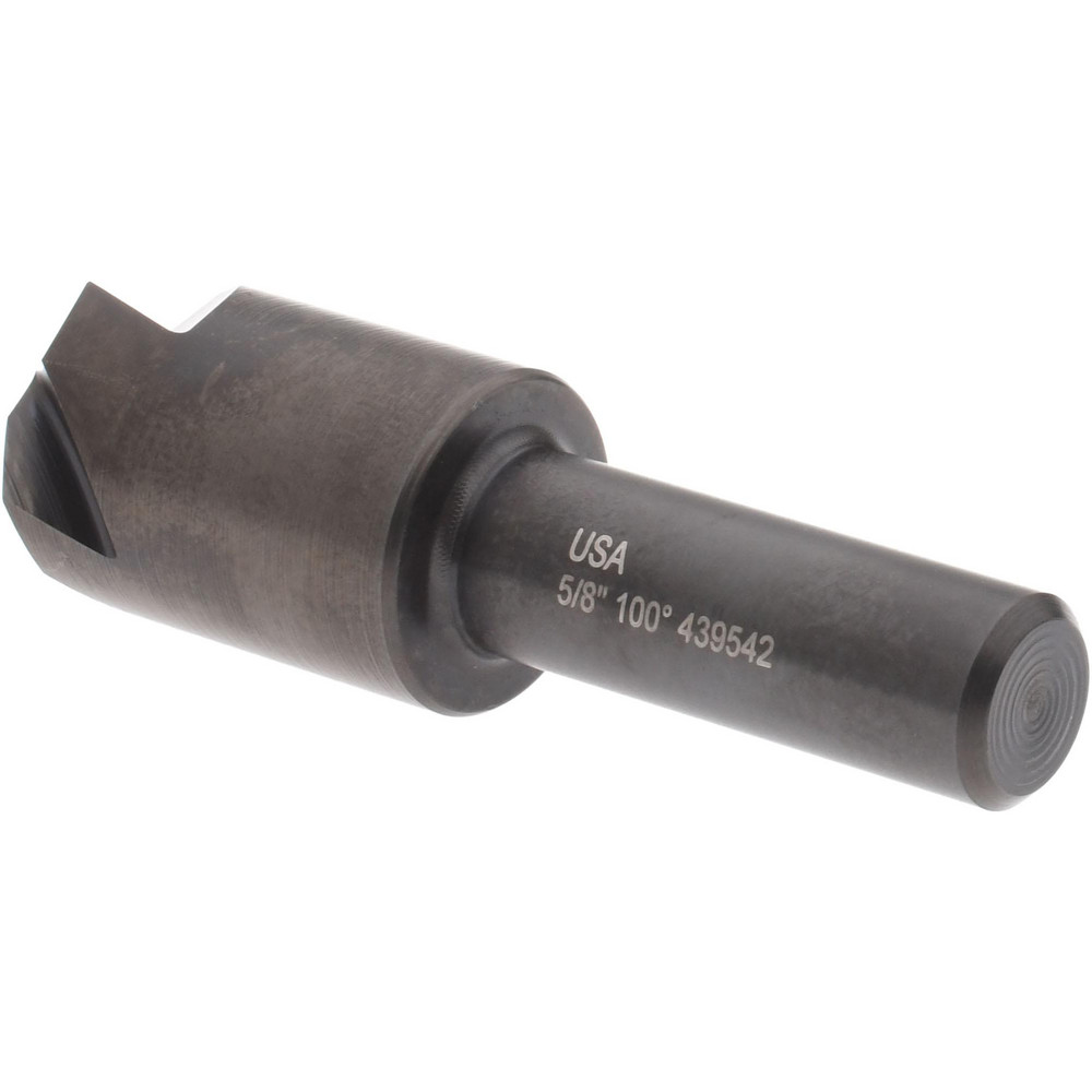 Hertel Countersink: 5/8" Head Dia, 100.00 deg Included Angle, 4 Flute, High-Speed Steel, Right Hand Cut - GX89336713