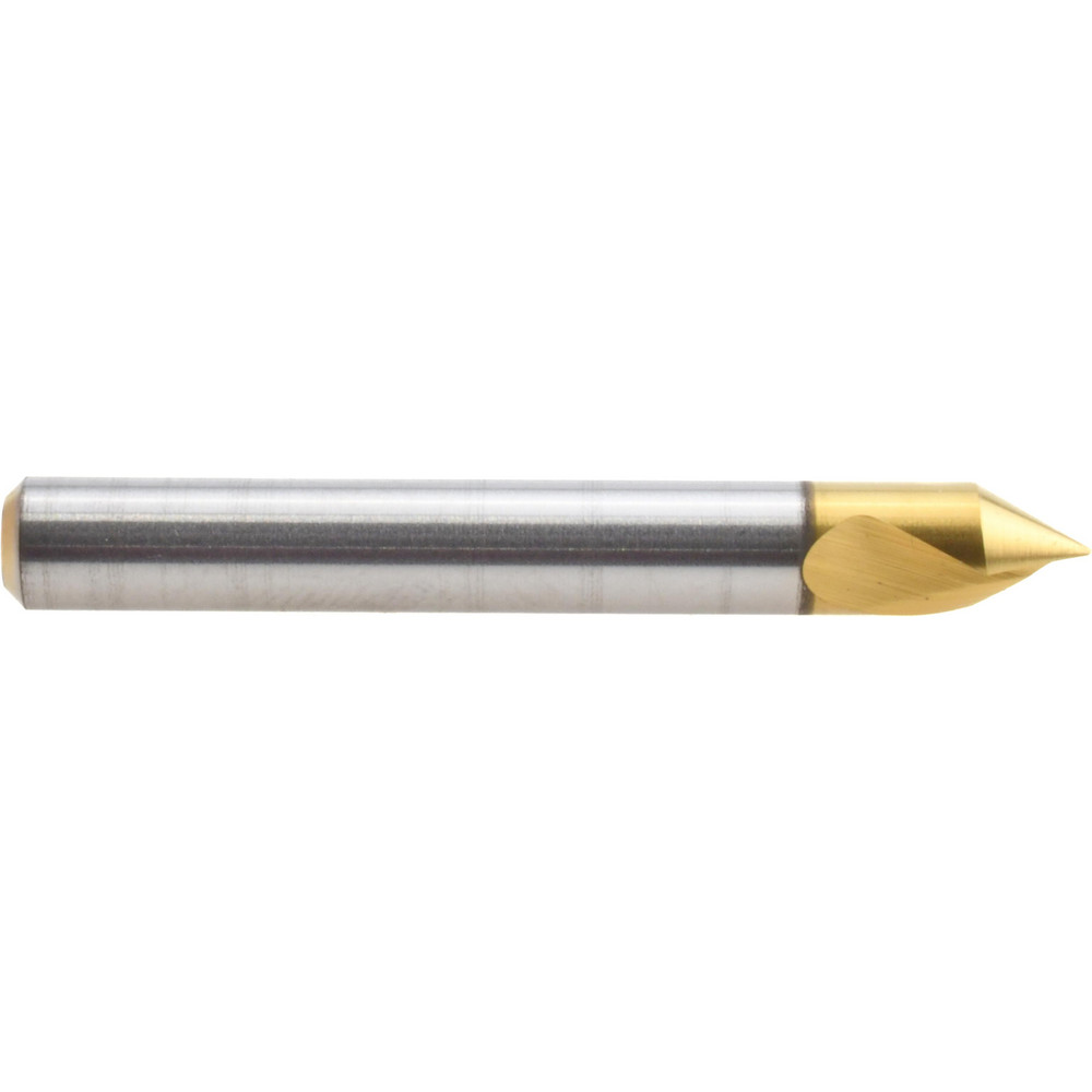 Melin Tool Countersink: 1/4" Head Dia, 60.00 deg Included Angle, 1 Flute, Cobalt Steel, Right Hand Cut - 18146