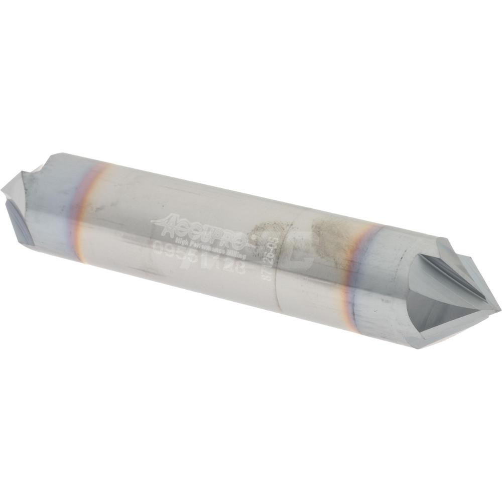 Hertel Chamfer Mill: 3/4" Dia, 3/4" Shank Dia, 82 & 90 deg, Cobalt, Double End - 19251