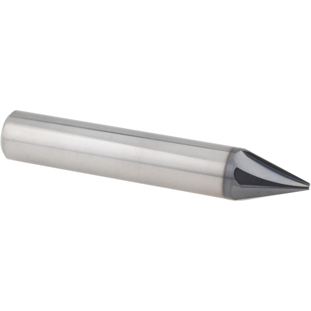 Harvey Tool Chamfer Mill: 3/8" Dia, 3/8" Shank Dia, 40 deg, 2 Flute, Solid Carbide, Single End - 72520