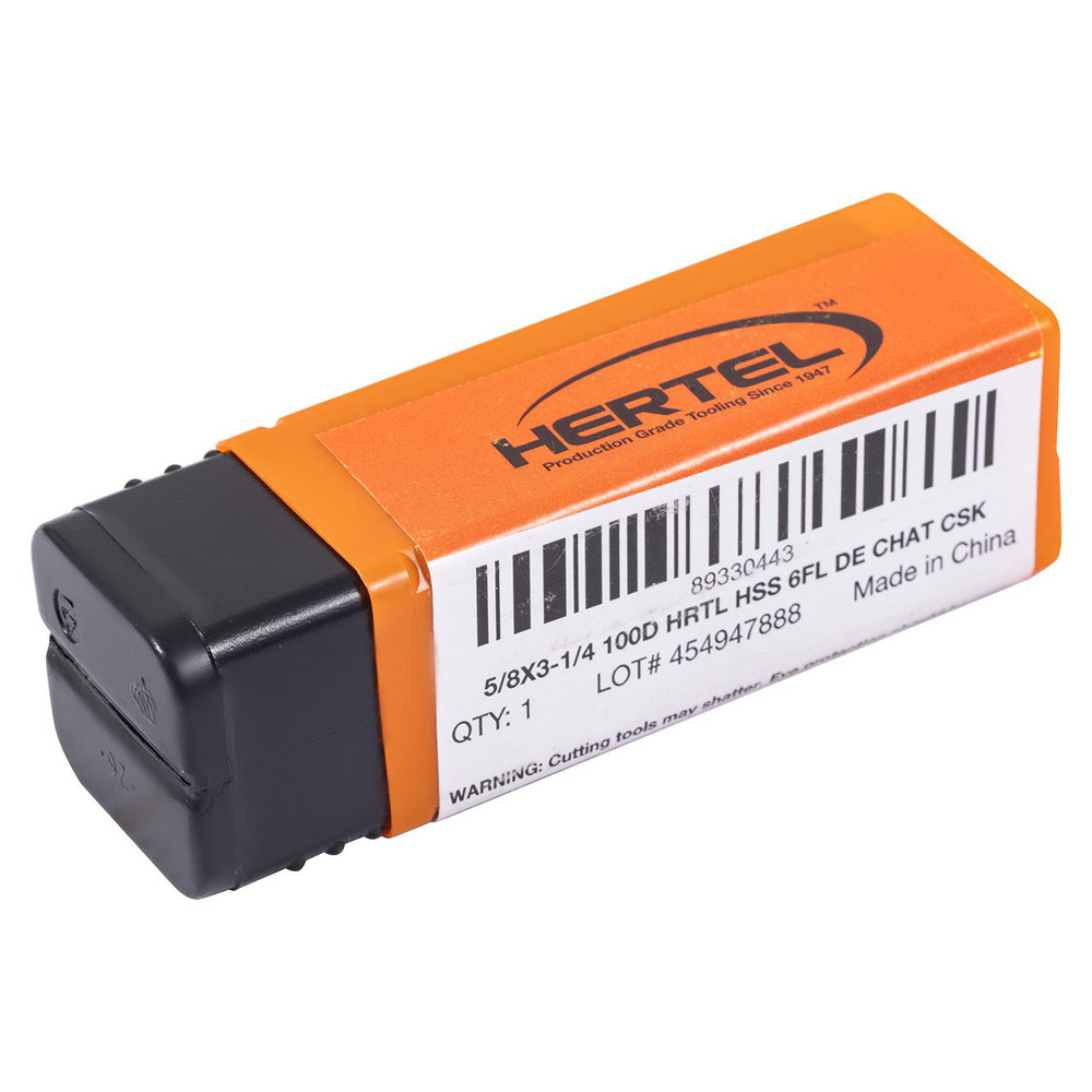 Hertel Countersink: 5/8" Head Dia, 100.00 deg Included Angle, 6 Flute, High-Speed Steel, Right Hand Cut - GX89330443