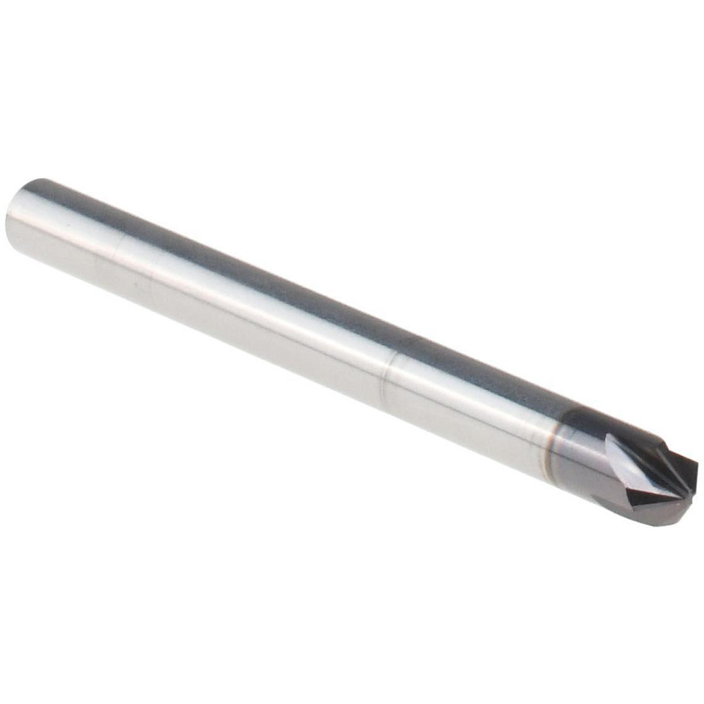 Titan USA Chamfer Mill: 1/8" Dia, 1/8" Shank Dia, 90 deg, 4 Flute, Solid Carbide, Single End - TC87804