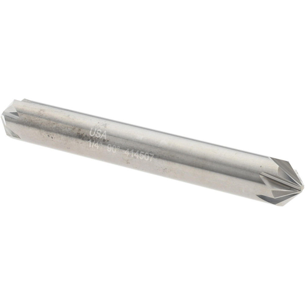 Melin Tool Countersink: 1/4" Head Dia, 90.00 deg Included Angle, 6 Flute, Solid Carbide, Right Hand Cut - 18460