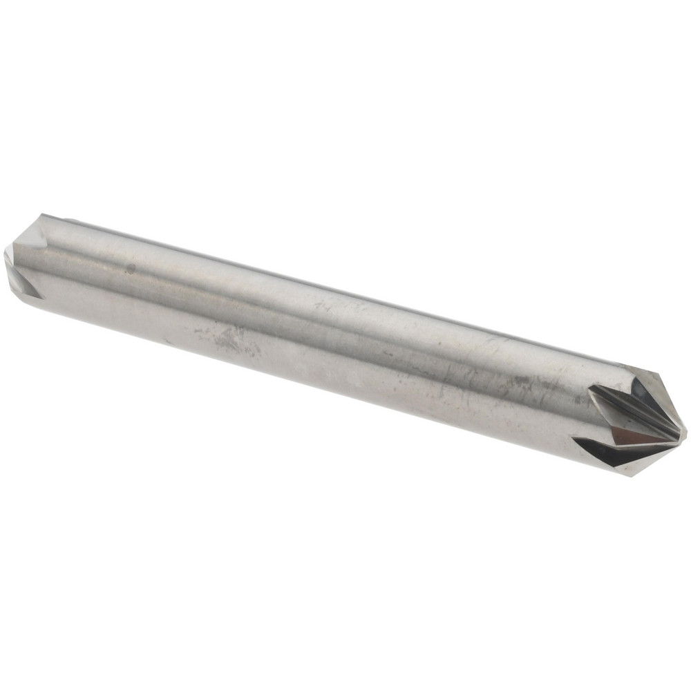 Melin Tool Countersink: 1/4" Head Dia, 90.00 deg Included Angle, 6 Flute, Solid Carbide, Right Hand Cut - 18460