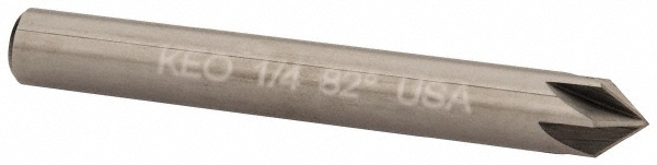 Melin Tool Countersink: 1/4" Head Dia, 90.00 deg Included Angle, 6 Flute, Solid Carbide, Right Hand Cut - 18460