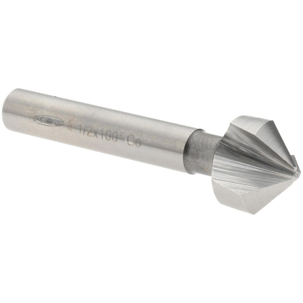 Keo Countersink: 1/2" Head Dia, 90.00 deg Included Angle, 3 Flute, Cobalt Steel, Right Hand Cut - 919-000-284