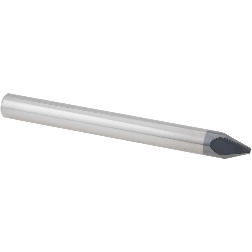 Accupro Chamfer Mill: 3/16" Dia, 3/16" Shank Dia, 45 deg, 2 Flute, Solid Carbide, Single End - EM99943842