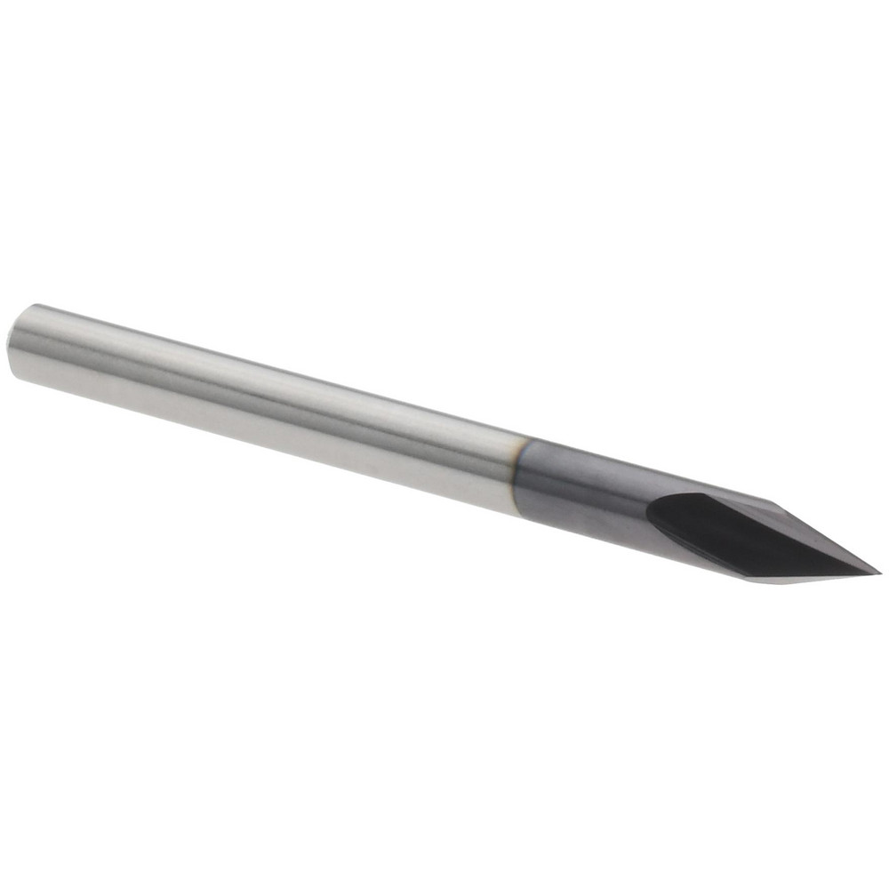 Accupro Chamfer Mill: 3/16" Dia, 3/16" Shank Dia, 45 deg, 2 Flute, Solid Carbide, Single End - EM99943842