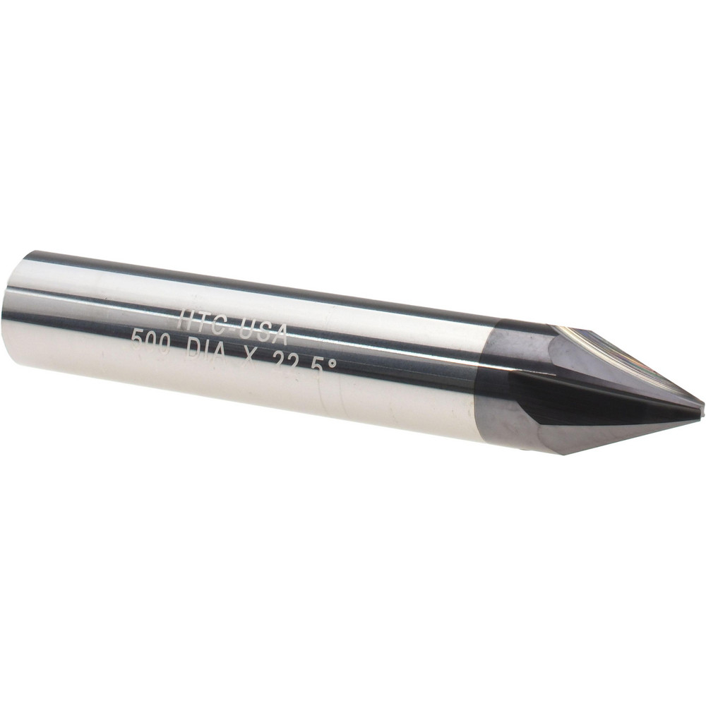 Accupro Chamfer Mill: 3/16" Dia, 3/16" Shank Dia, 45 deg, 2 Flute, Solid Carbide, Single End - EM99943842
