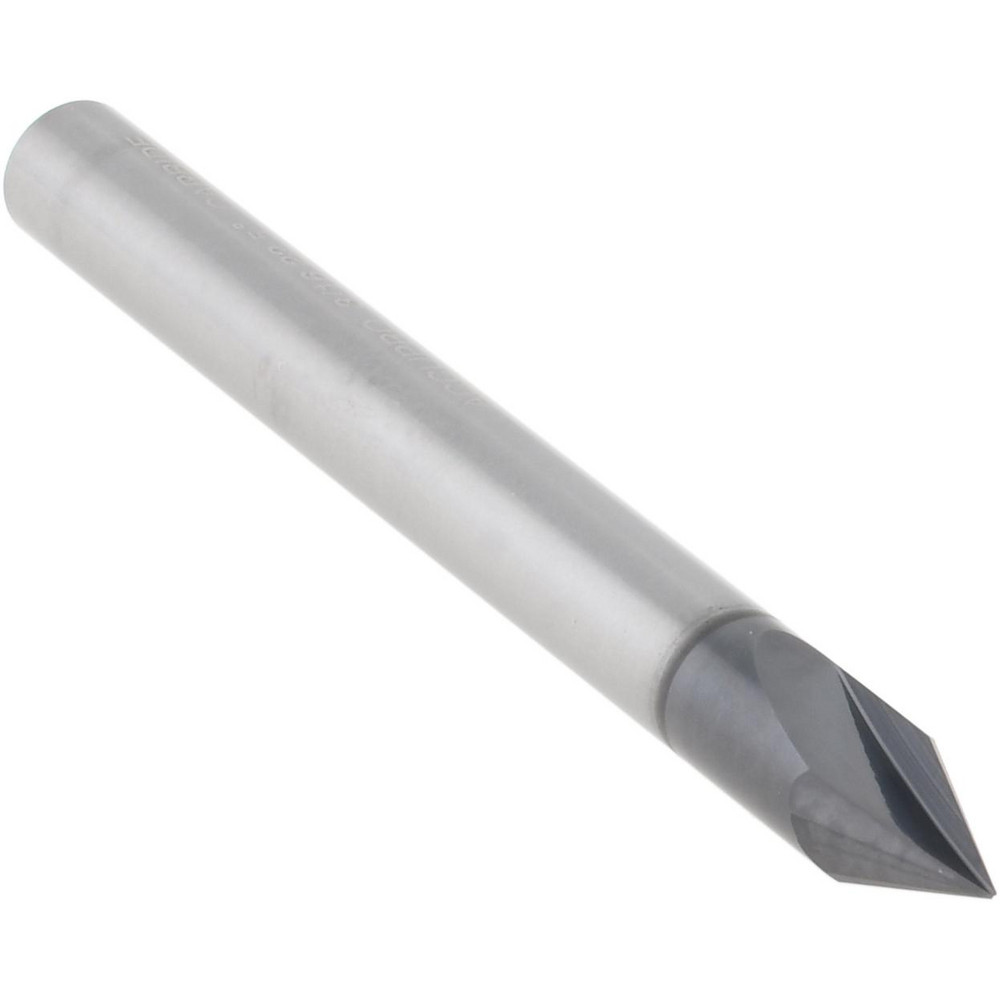 Accupro Chamfer Mill: 3/16" Dia, 3/16" Shank Dia, 45 deg, 2 Flute, Solid Carbide, Single End - EM99943842
