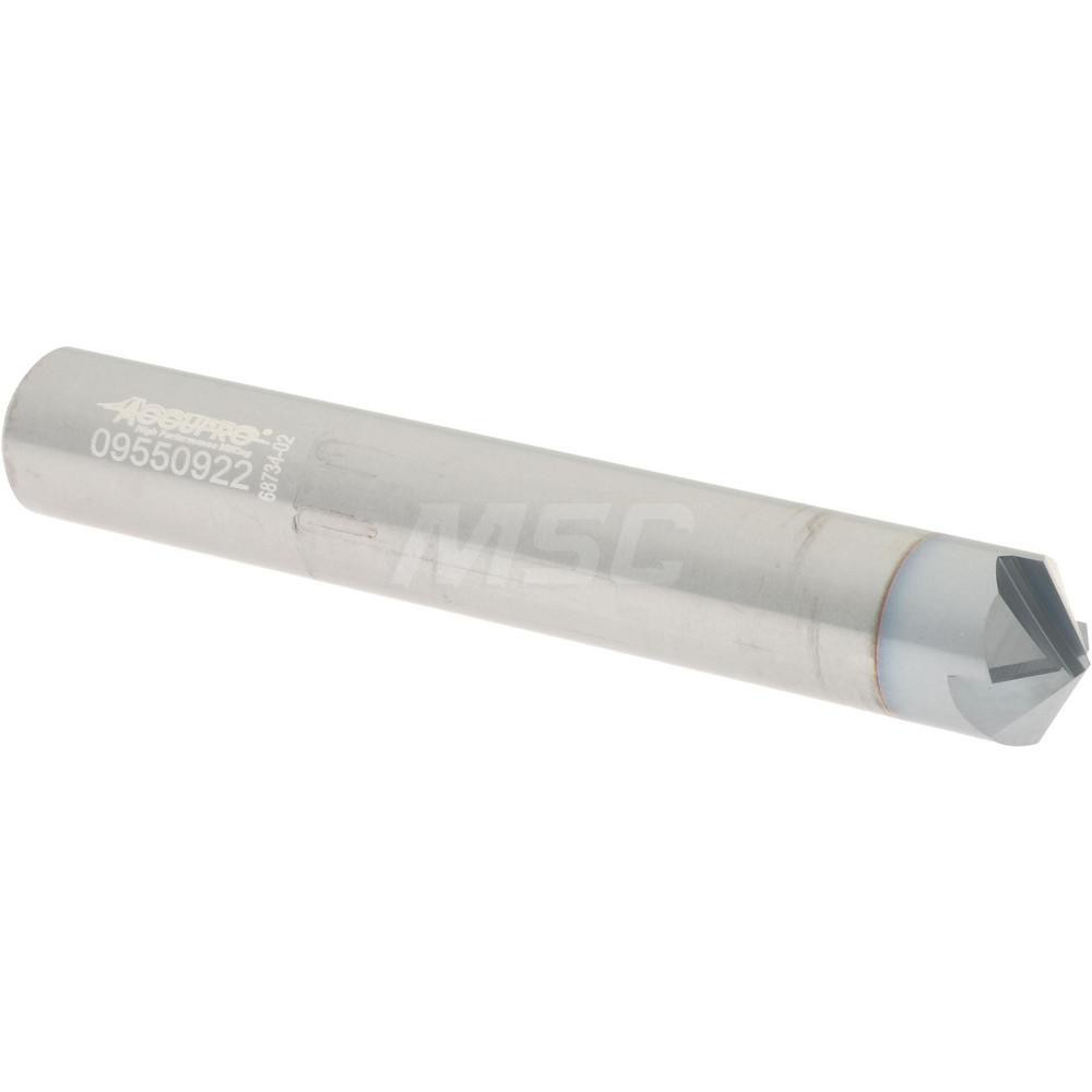 Harvey Tool Chamfer Mill: 1/4" Dia, 1/4" Shank Dia, 120 deg, 4 Flute, Solid Carbide, Single End - 888816