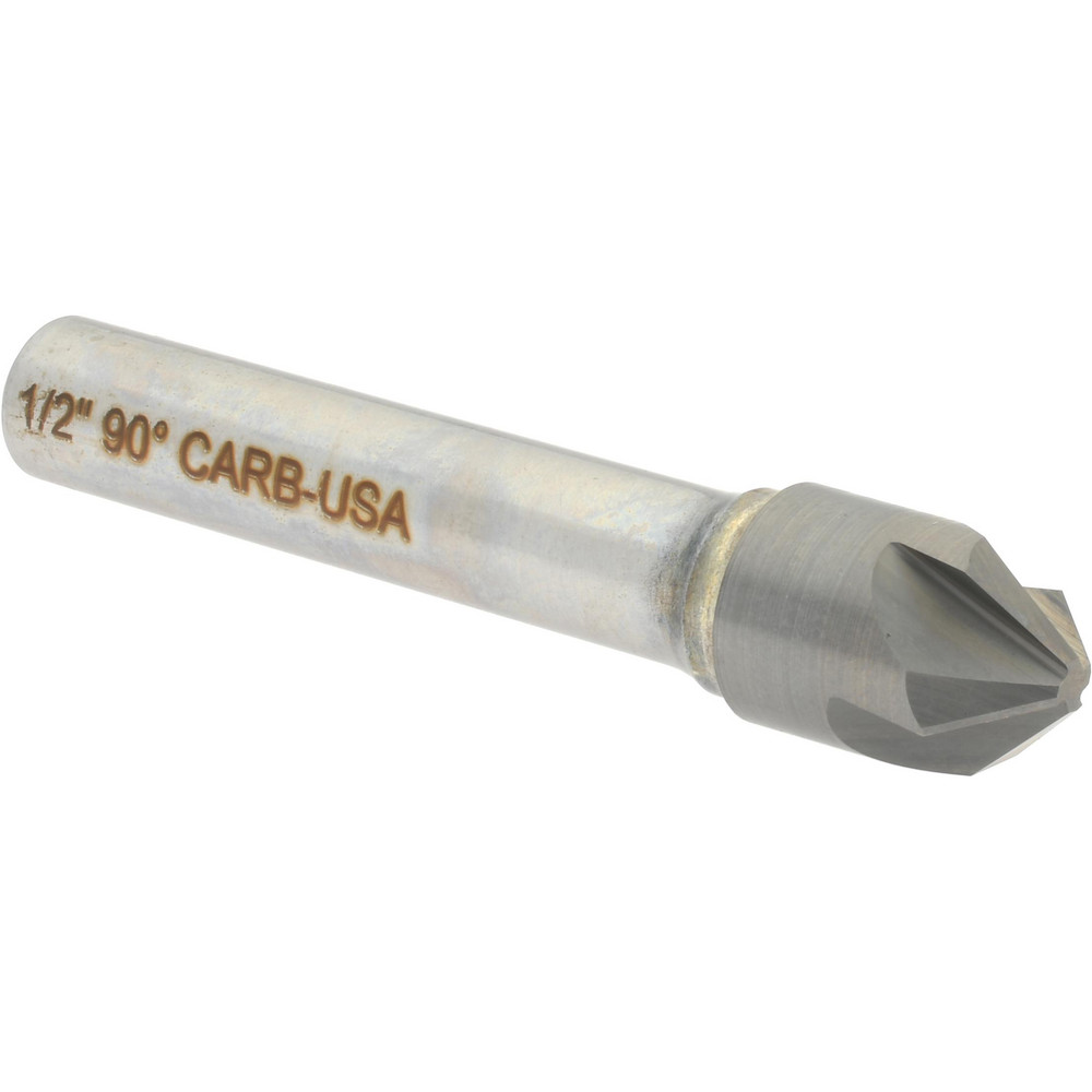 Hertel Countersink: 1/2" Head Dia, 90.00 deg Included Angle, 4 Flute, Solid Carbide, Right Hand Cut - 334-006070