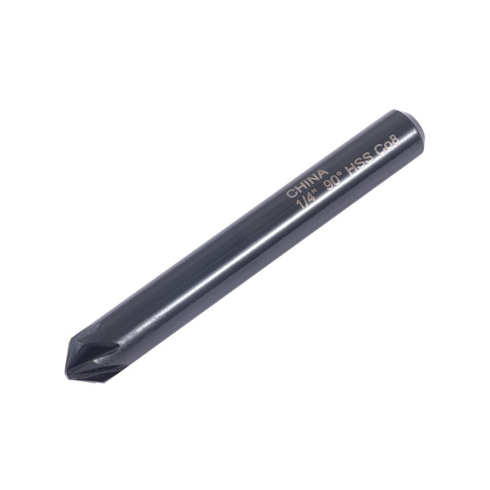 Hertel Countersink: 1/4" Head Dia, 90.00 deg Included Angle, 6 Flute, High-Speed Steel, Right Hand Cut - GX89330419