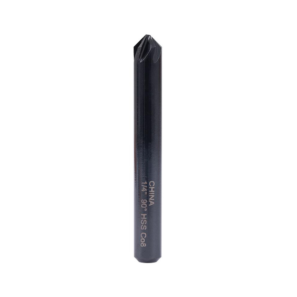 Hertel Countersink: 1/4" Head Dia, 90.00 deg Included Angle, 6 Flute, High-Speed Steel, Right Hand Cut - GX89330419