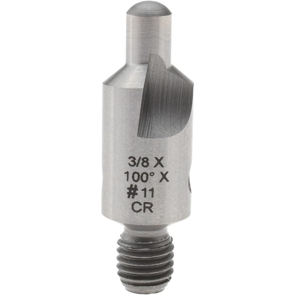 Made in USA 2-1/2" OAL, 3/8" Head Dia, 2 Flute, 100° Incl Angle, Integral Pilot, Adjustable Stop Countersink - 150-2-100-.1910