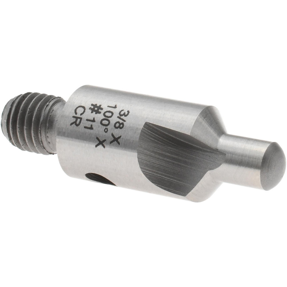 Made in USA 2-1/2" OAL, 3/8" Head Dia, 2 Flute, 100° Incl Angle, Integral Pilot, Adjustable Stop Countersink - 150-2-100-.1910