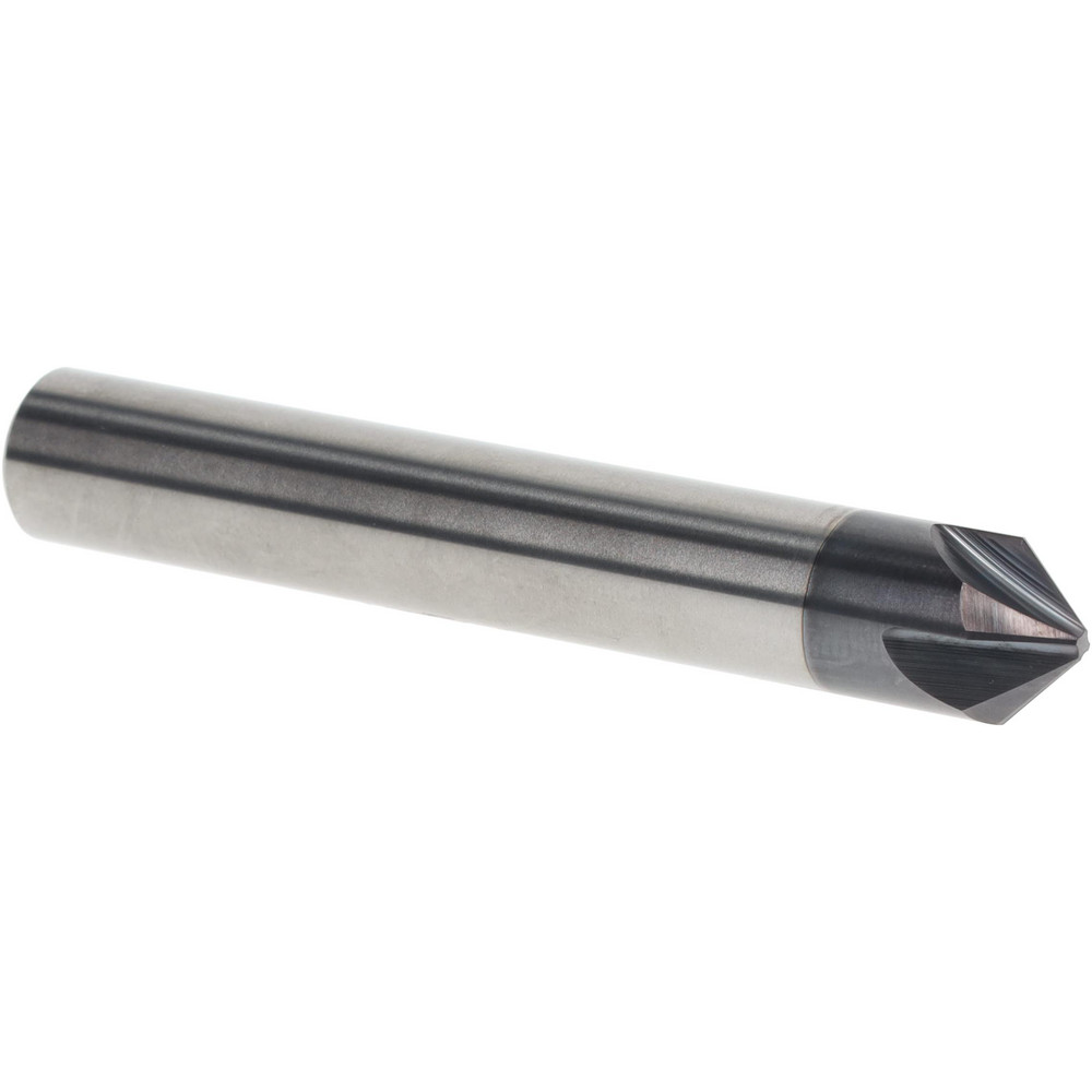Harvey Tool Chamfer Mill: 3/8" Dia, 3/8" Shank Dia, 80 deg, 3 Flute, Solid Carbide, Single End - 18440-C3