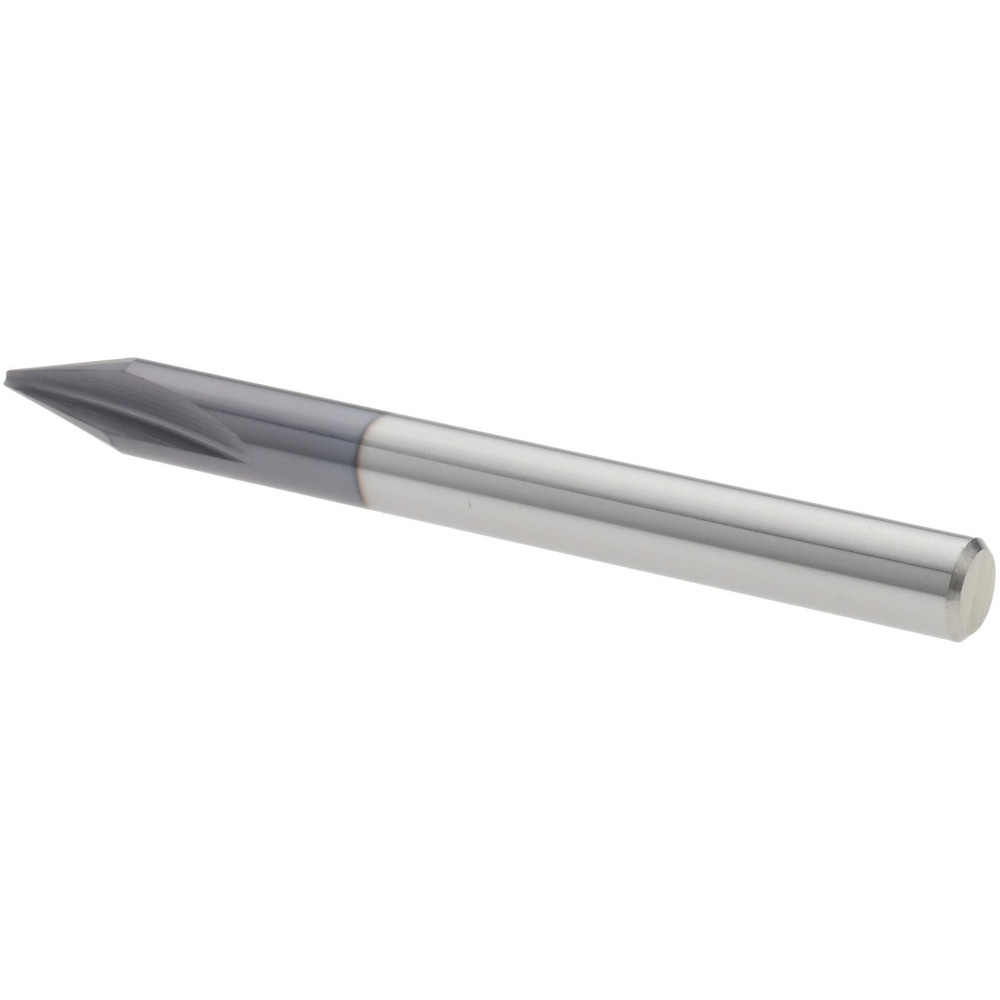 Harvey Tool Chamfer Mill: 3/16" Dia, 3/16" Shank Dia, 30 deg, 3 Flute, Solid Carbide, Single End - 978115-C3