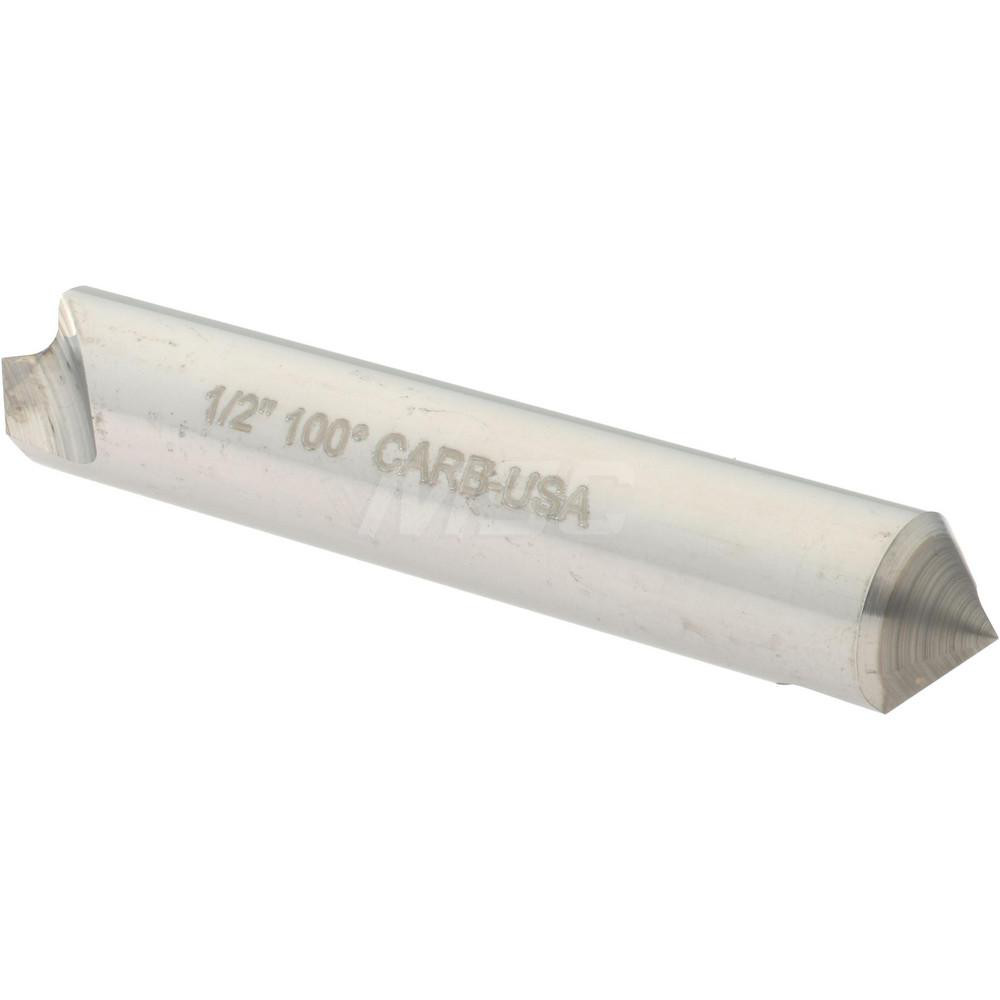 Hertel Countersink: 1/2" Head Dia, 100.00 deg Included Angle, 4 Flute, Solid Carbide, Right Hand Cut - 334-206080
