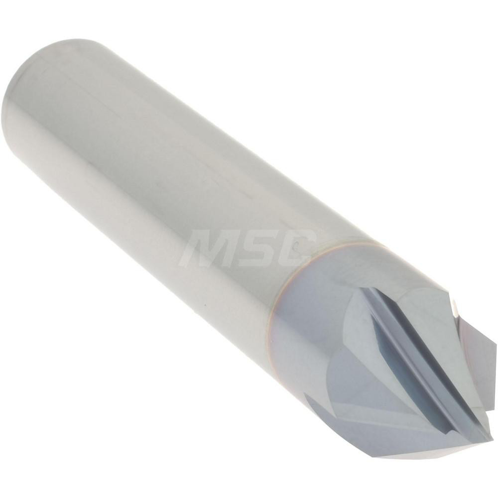 Accupro Chamfer Mill: 1/2" Dia, 1/2" Shank Dia, 60 deg, 4 Flute, Solid Carbide, Single End - 2500055