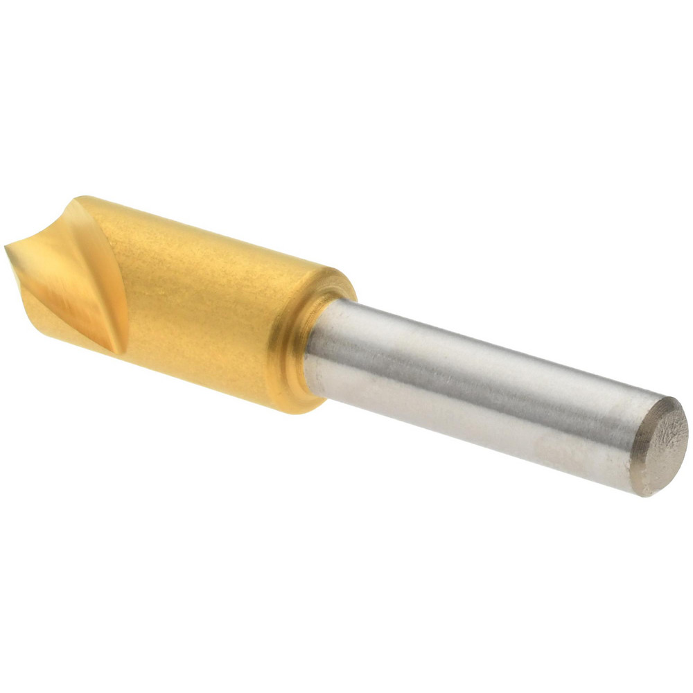 Melin Tool Countersink: 3/8" Head Dia, 82.00 deg Included Angle, 1 Flute, Cobalt Steel, Right Hand Cut - 18152