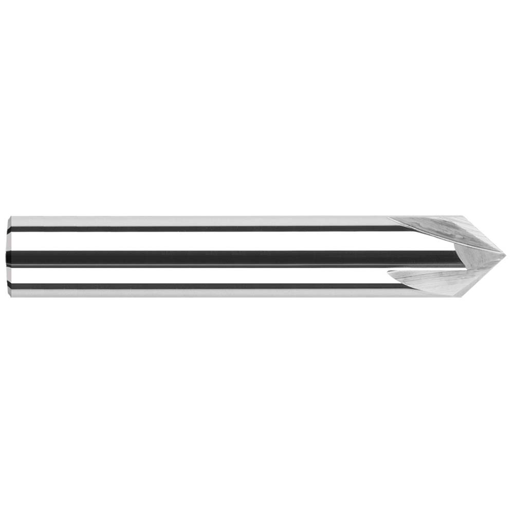 Harvey Tool Chamfer Mill: 1/4" Dia, 1/4" Shank Dia, 35 deg, 2 Flute, Solid Carbide, Single End - 47618