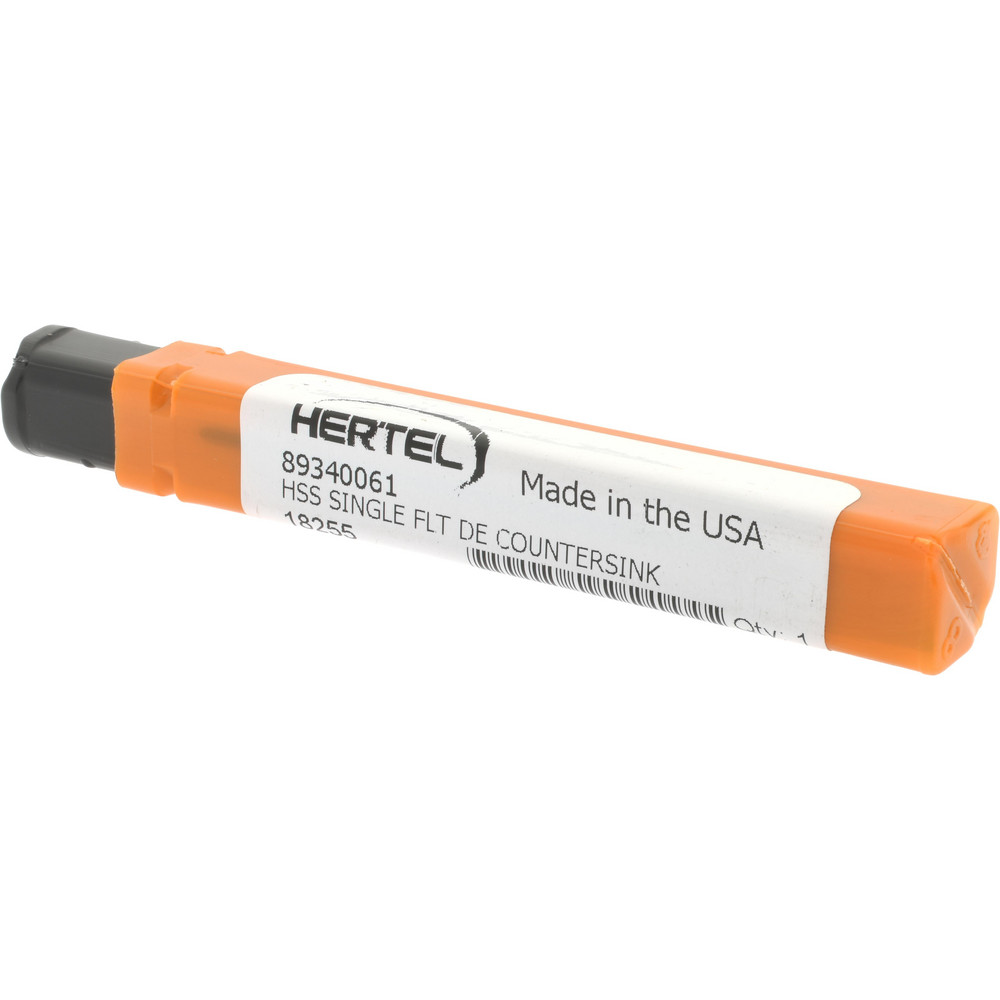 Hertel Countersink: 3/16" Head Dia, 90.00 deg Included Angle, 1 Flute, High-Speed Steel, Right Hand Cut - GX89340061