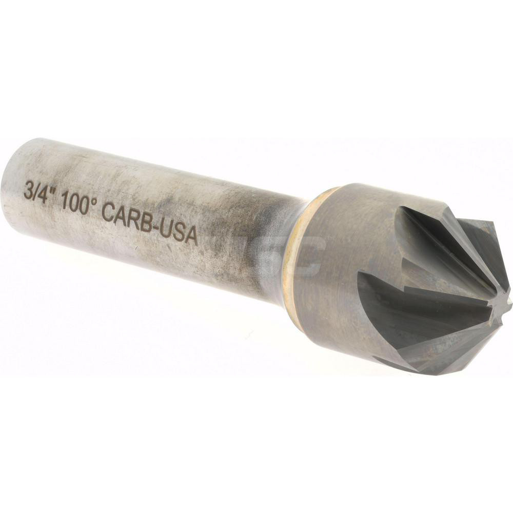 Hertel Countersink: 3/4" Head Dia, 100.00 deg Included Angle, 6 Flute, Solid Carbide, Right Hand Cut - 336-008580