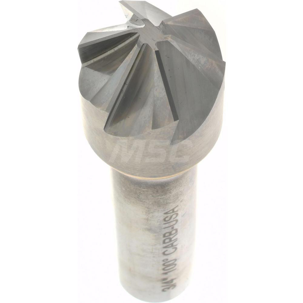 Hertel Countersink: 3/4" Head Dia, 100.00 deg Included Angle, 6 Flute, Solid Carbide, Right Hand Cut - 336-008580