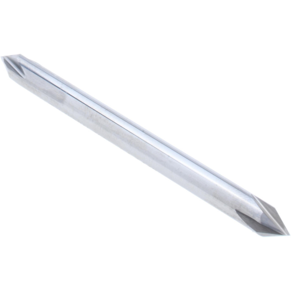 Made in USA Chamfer Mill: 3/16" Dia, 3/16" Shank Dia, 60 deg, 4 Flute, Solid Carbide, Double End - 64-1442