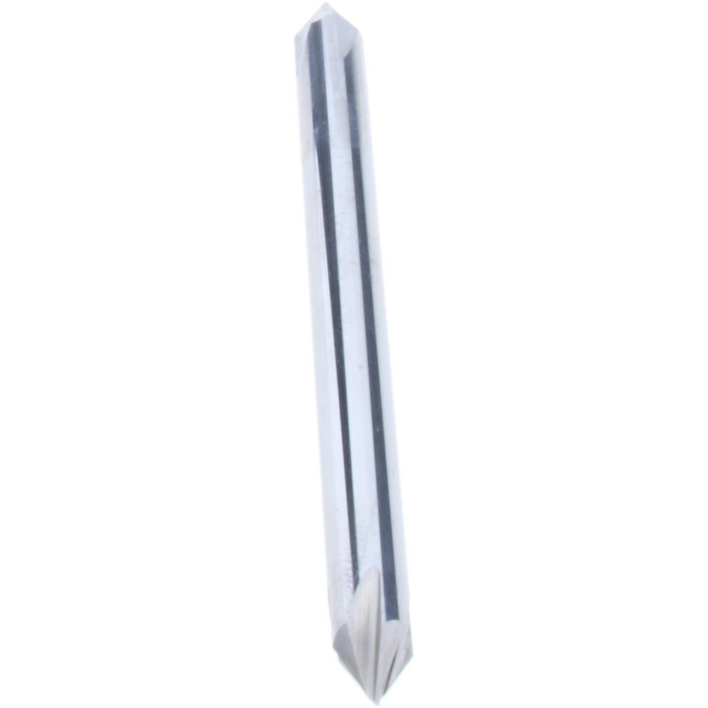Made in USA Chamfer Mill: 3/16" Dia, 3/16" Shank Dia, 60 deg, 4 Flute, Solid Carbide, Double End - 64-1442