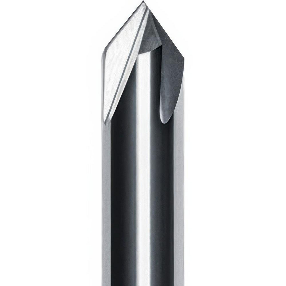 Internal Tool Chamfer Mill: 1/4" Dia, 1/4" Shank Dia, 50 deg, 4 Flute, Solid Carbide, Single End - 64-7400