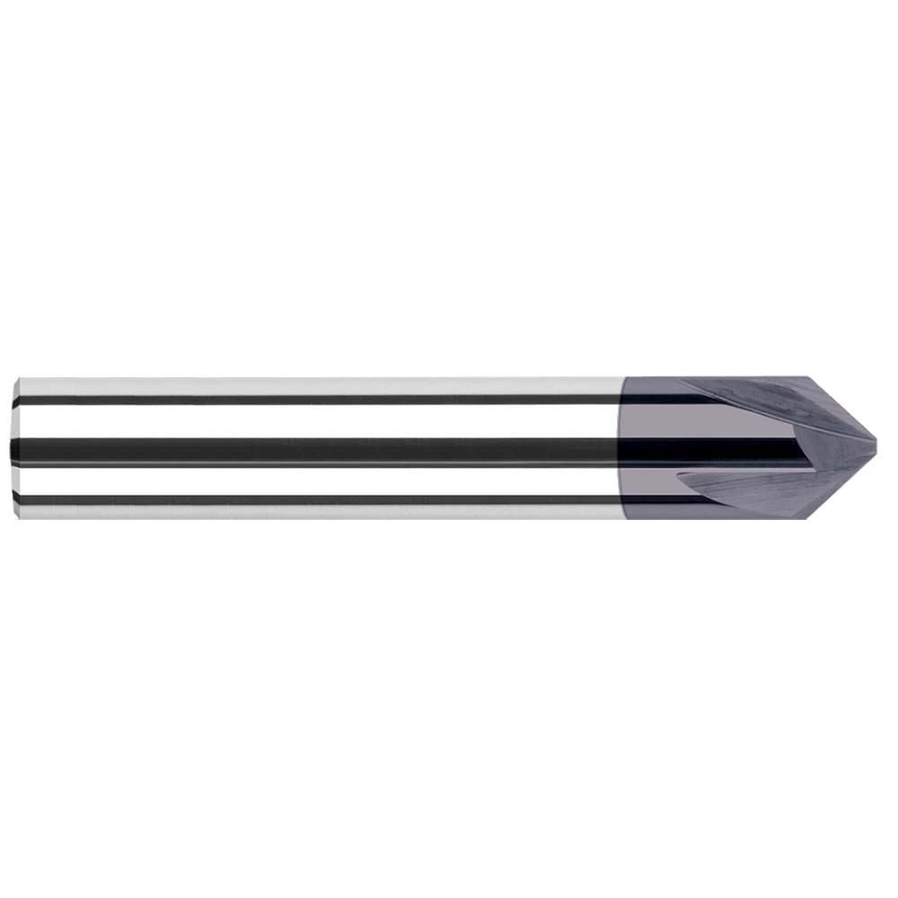 Harvey Tool Chamfer Mill: 5/16" Dia, 5/16" Shank Dia, 90 deg, 4 Flute, Solid Carbide, Single End - 777545-C3