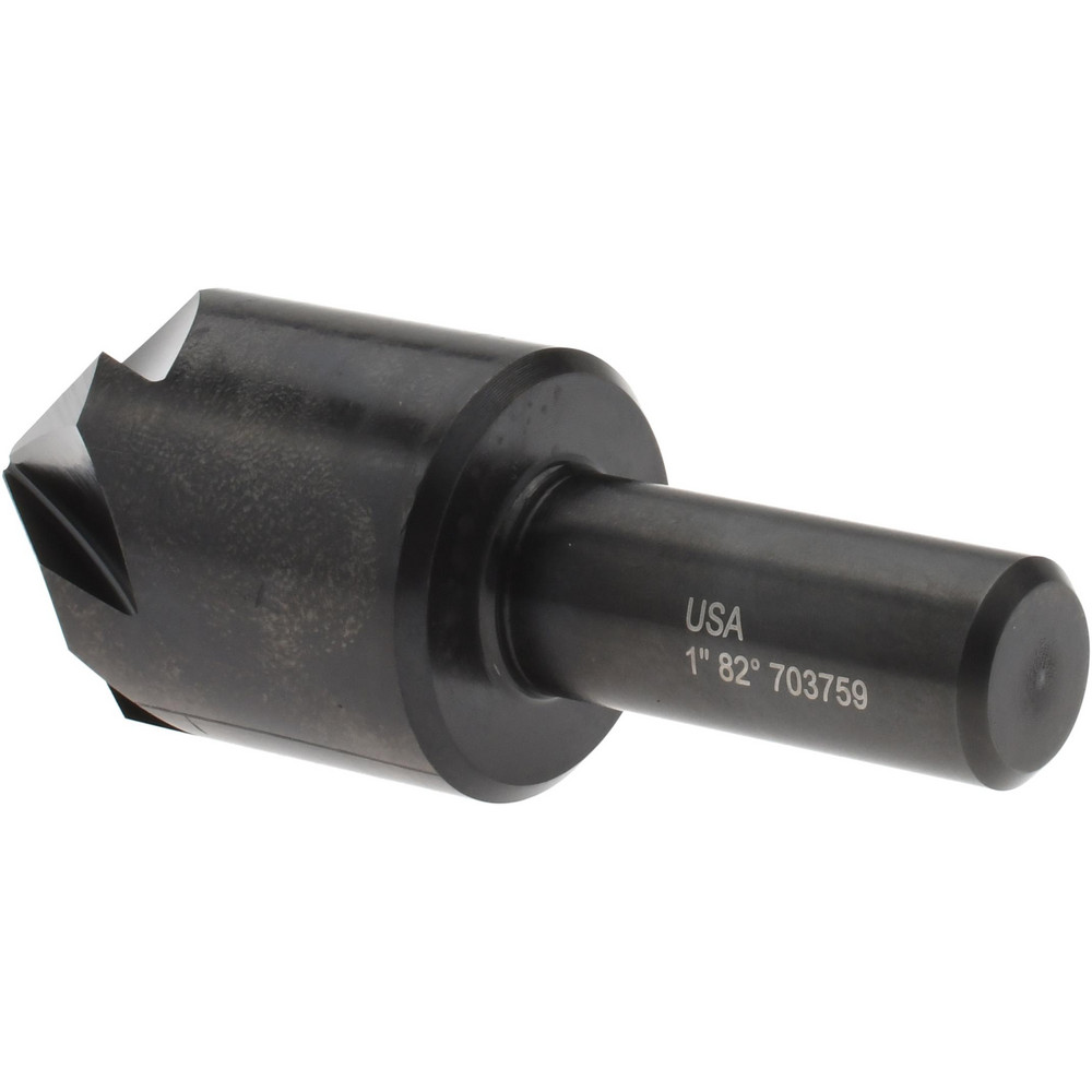 Hertel Countersink: 1" Head Dia, 82.00 deg Included Angle, 6 Flute, High-Speed Steel, Right Hand Cut - GX89331482