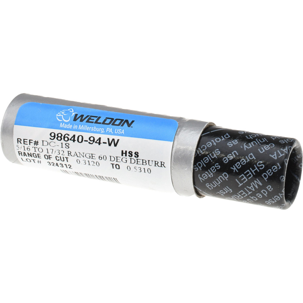 Weldon Countersink: 9/16" Head Dia, 60.00 deg Included Angle, 0 Flute, High-Speed Steel, Right Hand Cut - 98640-94-W