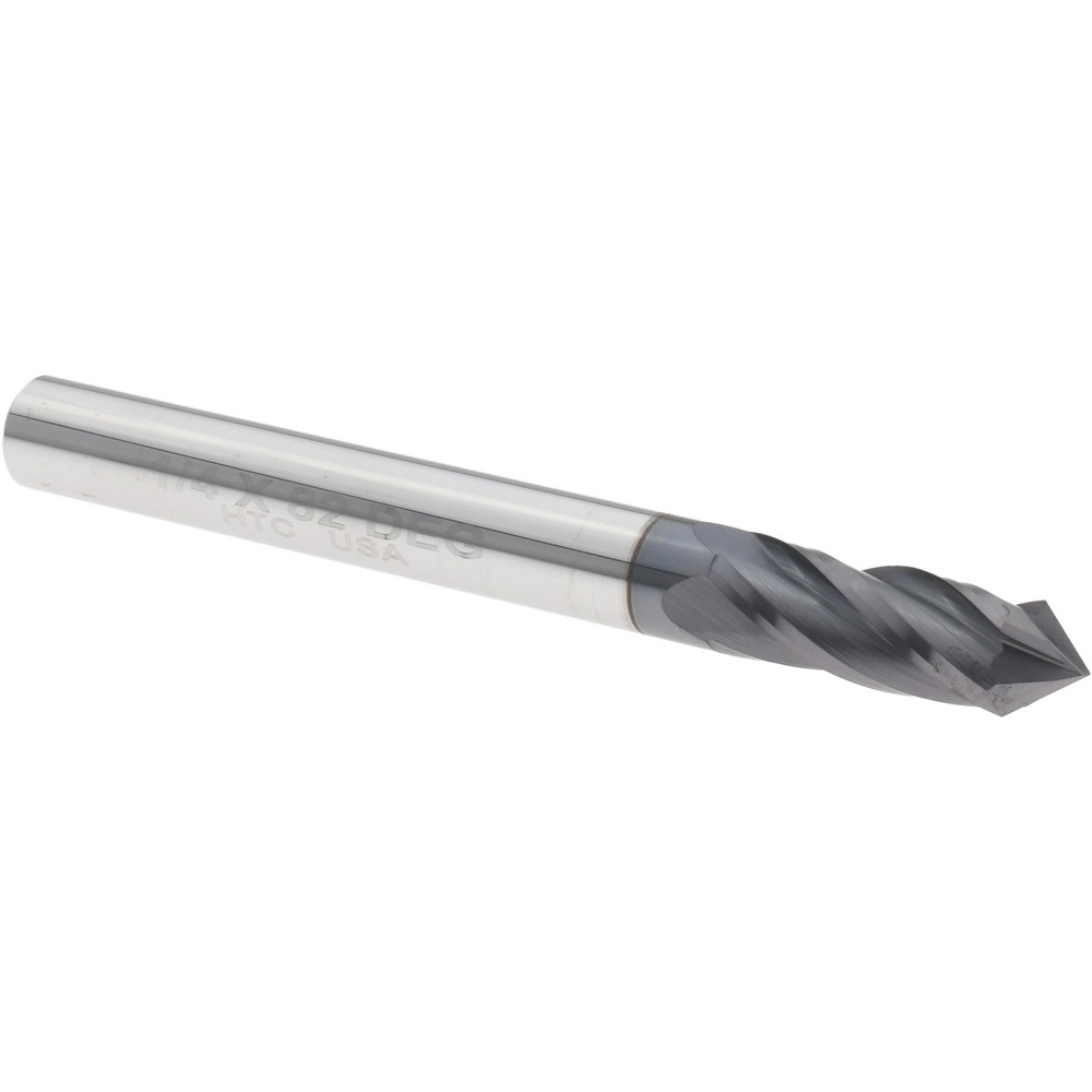 Titan USA Chamfer Mill: 5/16" Dia, 5/16" Shank Dia, 82 deg, 4 Flute, Solid Carbide, Single End - TC87796