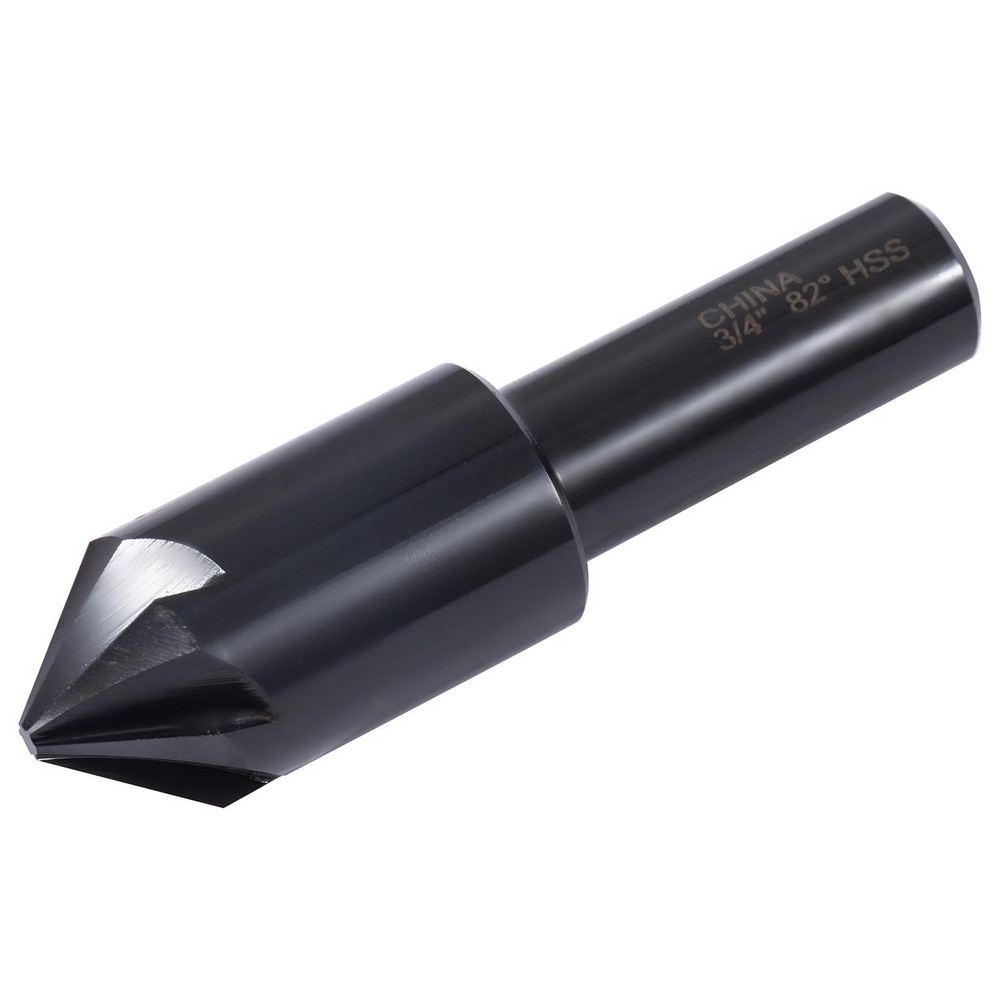 Value Collection Countersink: 3/4" Head Dia, 82.00 deg Included Angle, 6 Flute, High-Speed Steel, Right Hand Cut - SC2082048