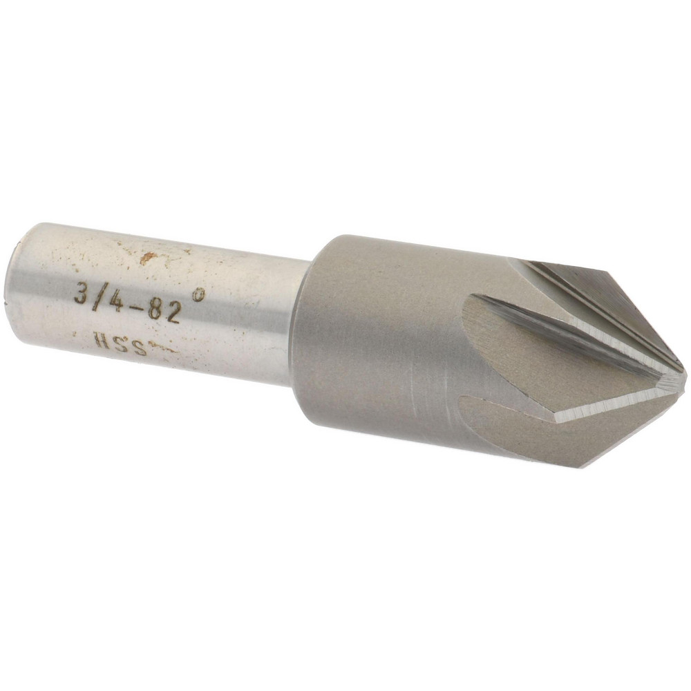 Value Collection Countersink: 3/4" Head Dia, 82.00 deg Included Angle, 6 Flute, High-Speed Steel, Right Hand Cut - SC2082048