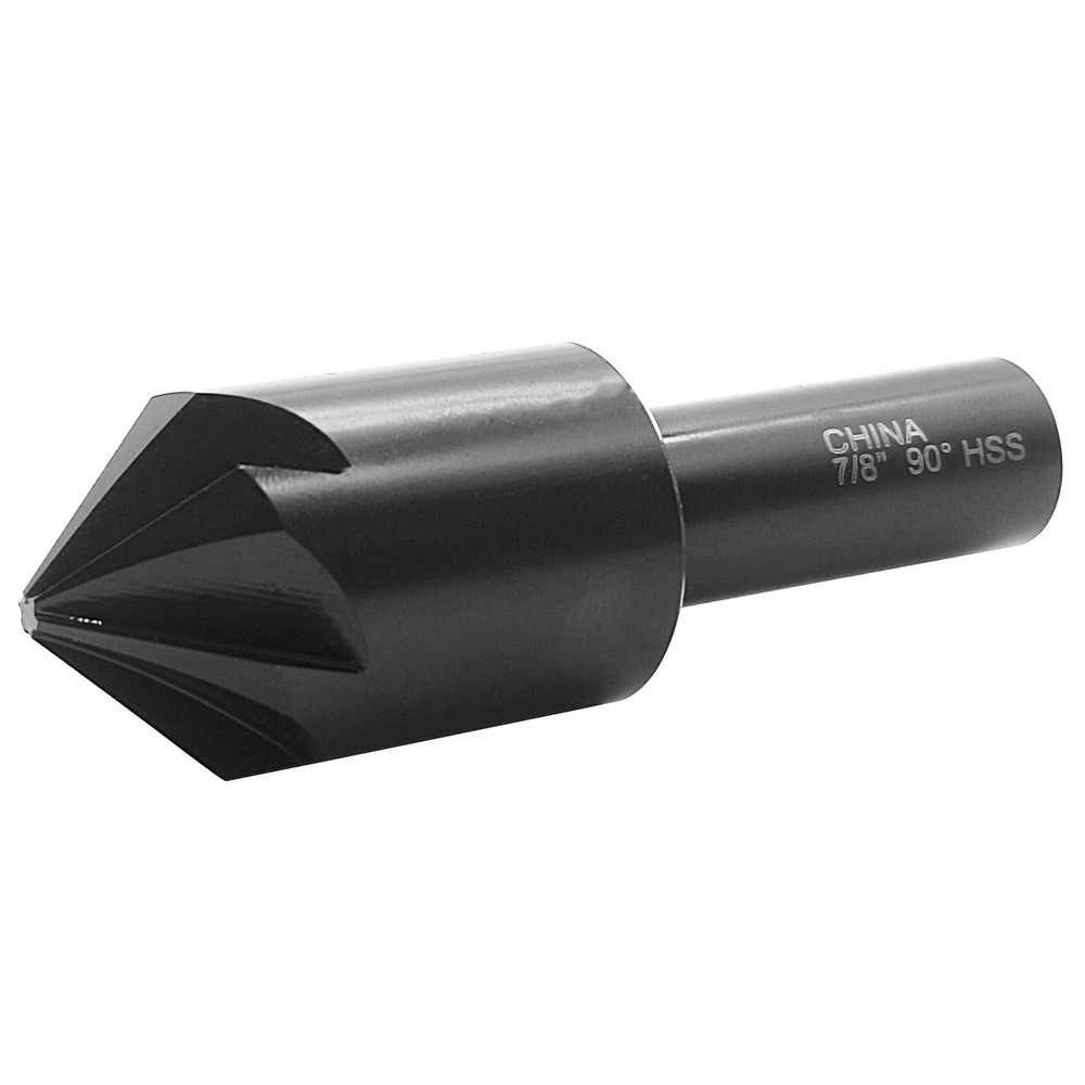 Value Collection Countersink: 7/8" Head Dia, 90.00 deg Included Angle, 6 Flute, High-Speed Steel, Right Hand Cut - SC2090056