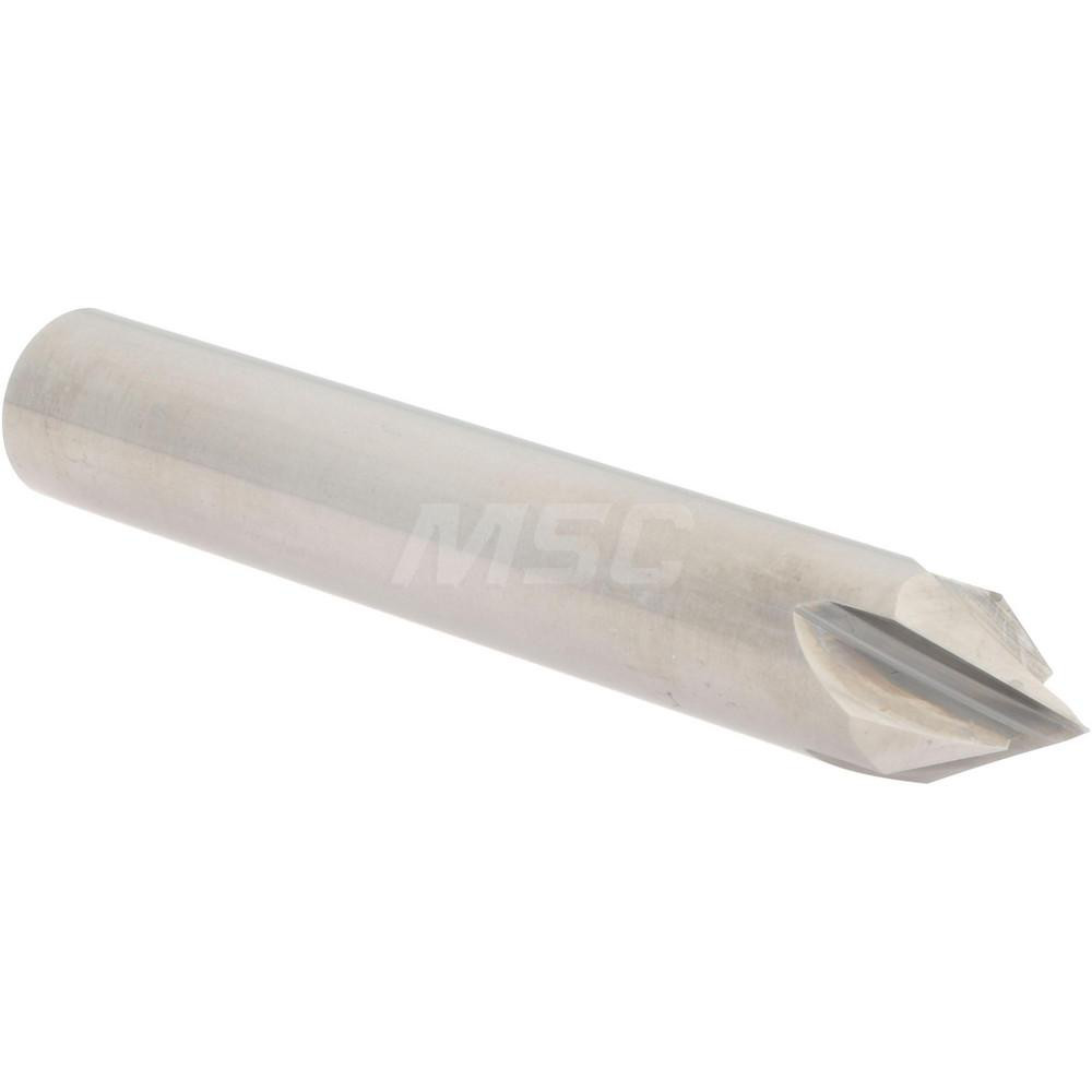 Accupro Chamfer Mill: 3/8" Dia, 3/8" Shank Dia, 60 deg, 4 Flute, Solid Carbide, Single End - 2500111