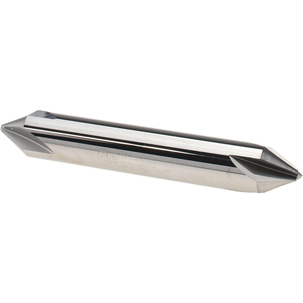 Accupro Chamfer Mill: 3/8" Dia, 3/8" Shank Dia, 60 deg, 4 Flute, Solid Carbide, Single End - 2500111