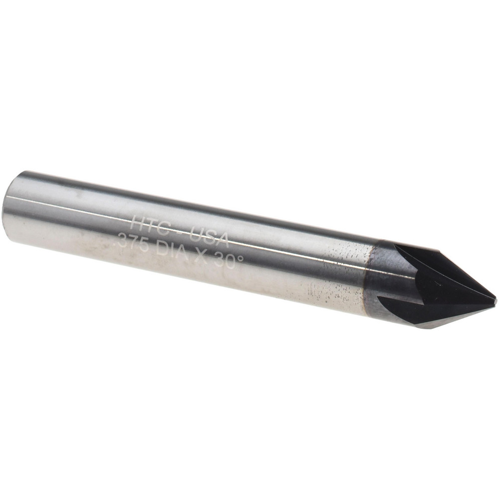 Accupro Chamfer Mill: 3/8" Dia, 3/8" Shank Dia, 60 deg, 4 Flute, Solid Carbide, Single End - 2500111