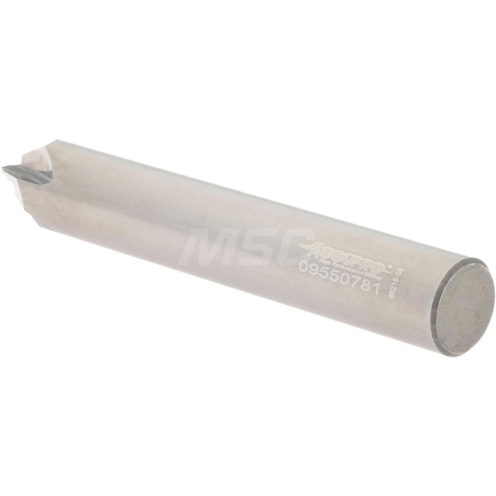 Accupro Chamfer Mill: 3/8" Dia, 3/8" Shank Dia, 60 deg, 4 Flute, Solid Carbide, Single End - 2500111