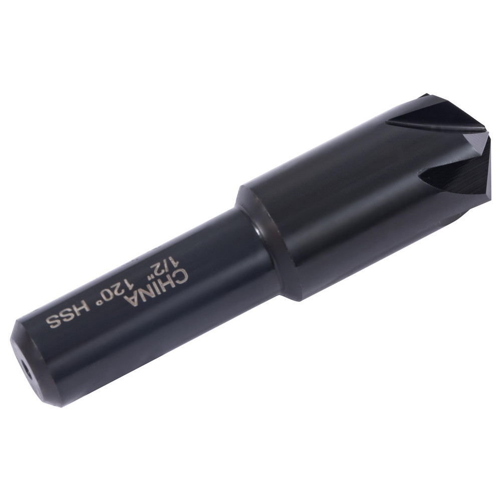 Hertel Countersink: 1/2" Head Dia, 120.00 deg Included Angle, 6 Flute, High-Speed Steel, Right Hand Cut - GX89330211