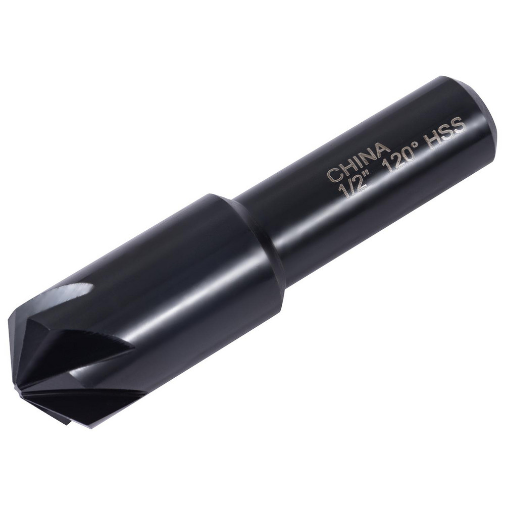 Hertel Countersink: 1/2" Head Dia, 120.00 deg Included Angle, 6 Flute, High-Speed Steel, Right Hand Cut - GX89330211