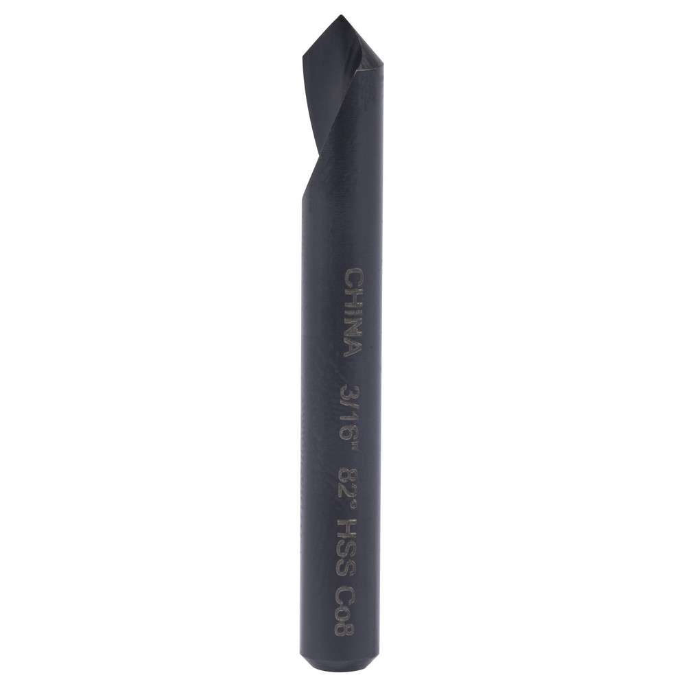 Hertel Countersink: 3/16" Head Dia, 82.00 deg Included Angle, 1 Flute, High-Speed Steel, Right Hand Cut - GX89340160