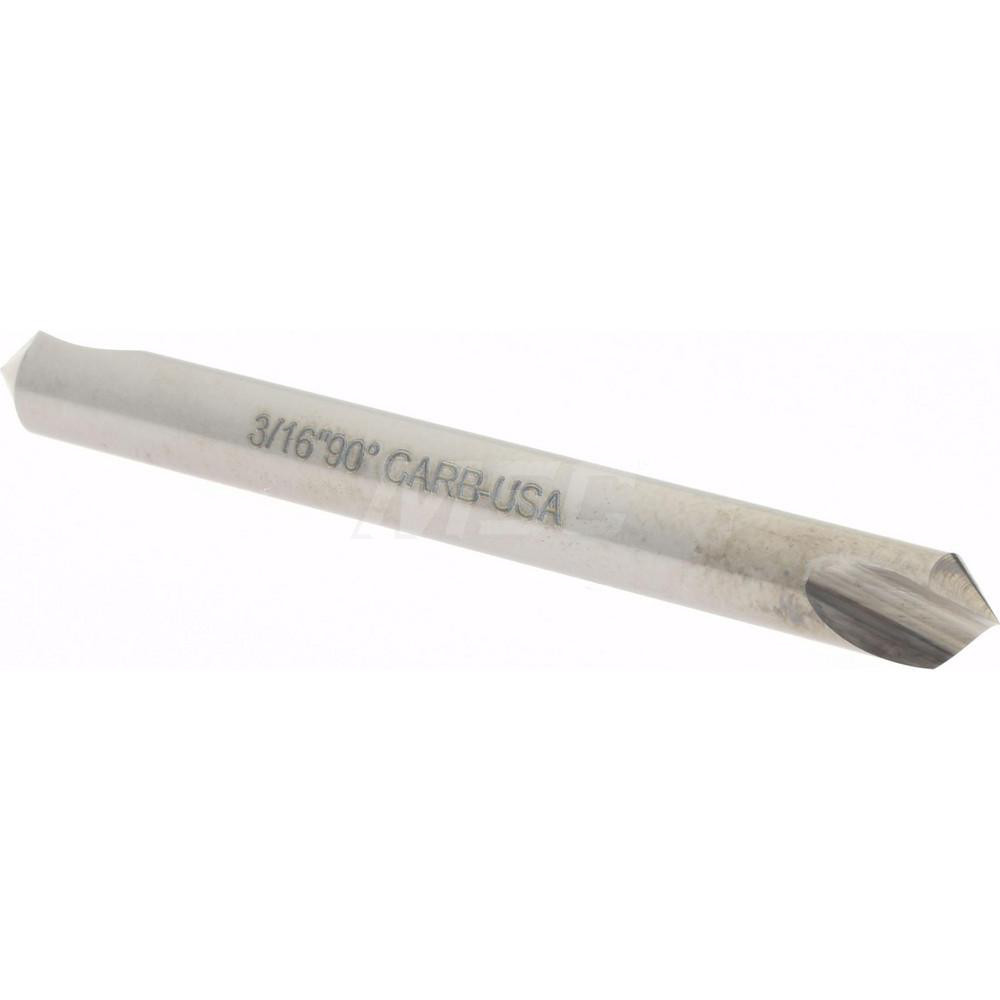 Hertel Countersink: 3/16" Head Dia, 90.00 deg Included Angle, 6 Flute, Solid Carbide, Right Hand Cut - 336-202070